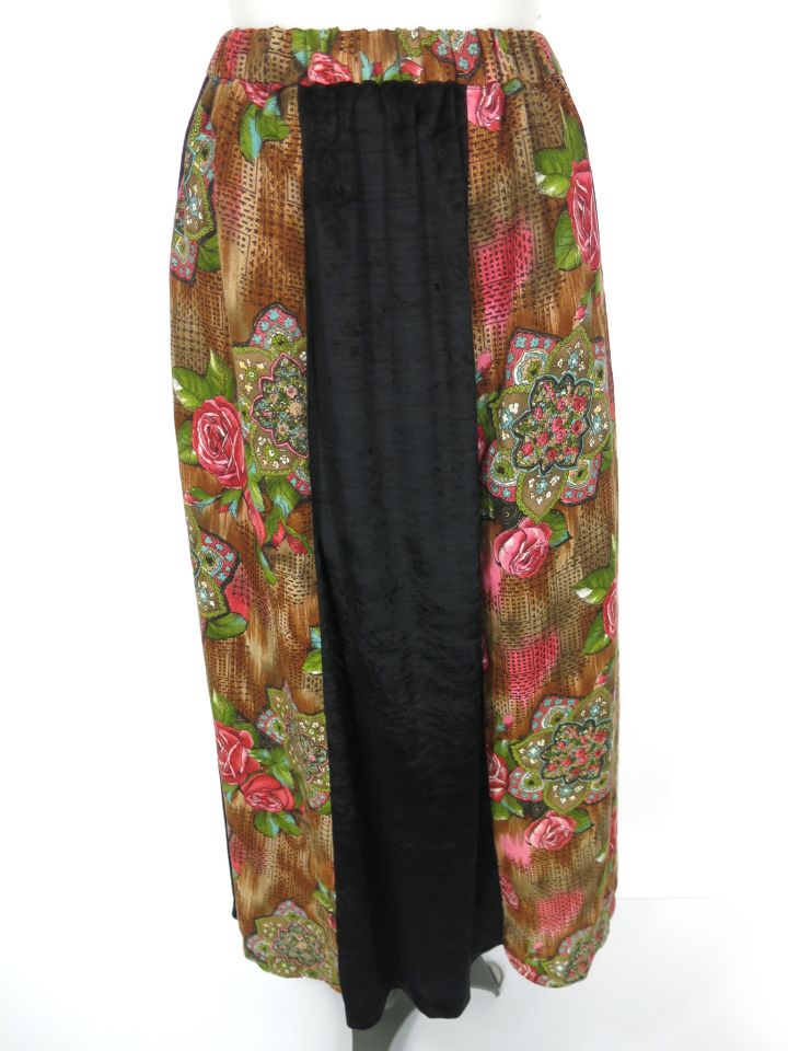 despair ベロア＆ローズ柄切り替えスカート