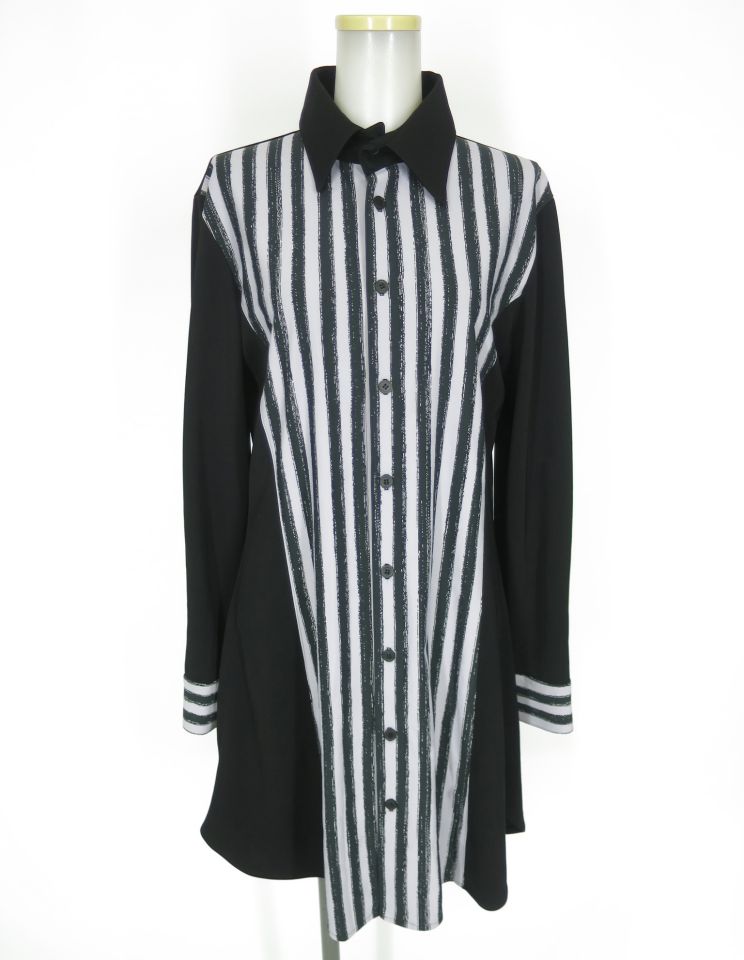 despair ストライプ切替シャツワンピース