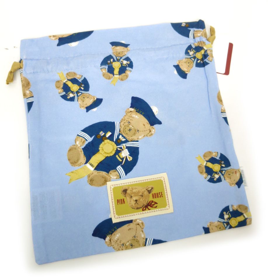 PINK HOUSE セーラーベア柄巾着ポーチ