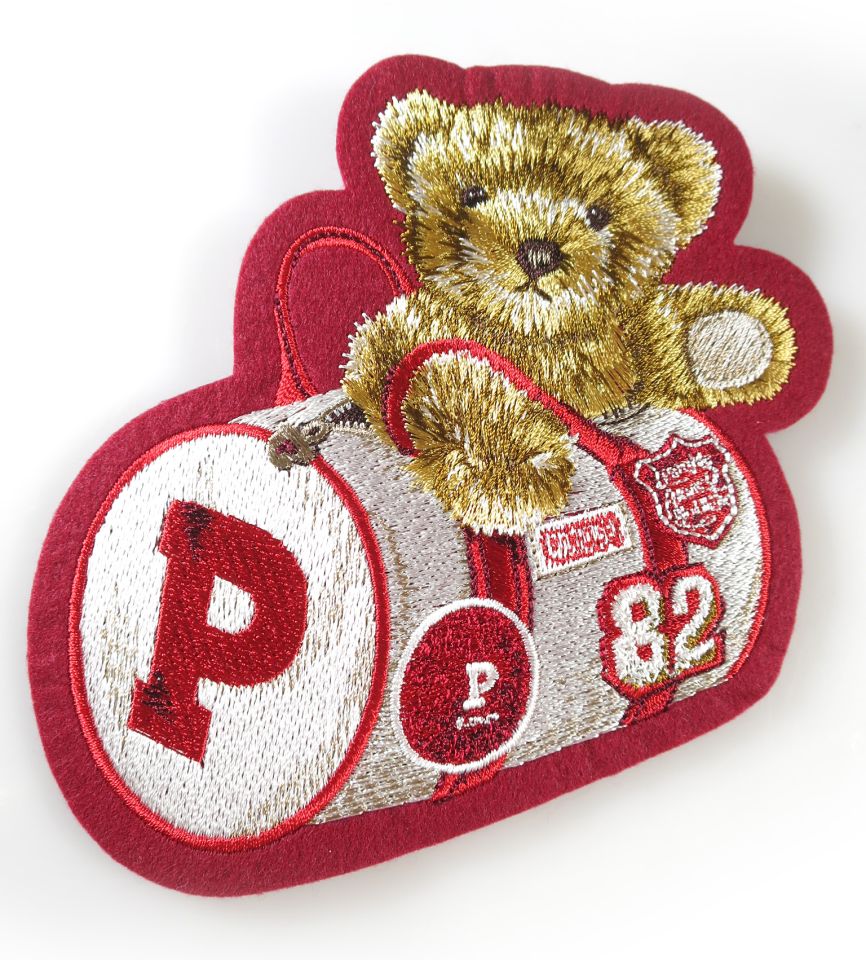 PINK HOUSE テディベア ワッペンブローチ