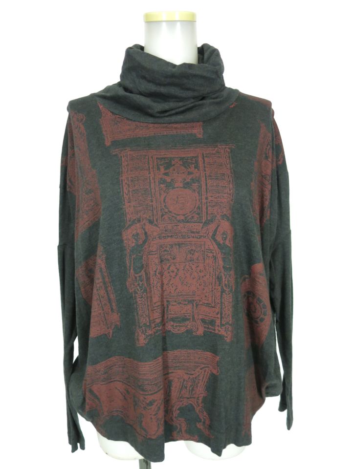 Vivienne Westwood RED LABEL 家具プリント タートルネック長袖カットソー