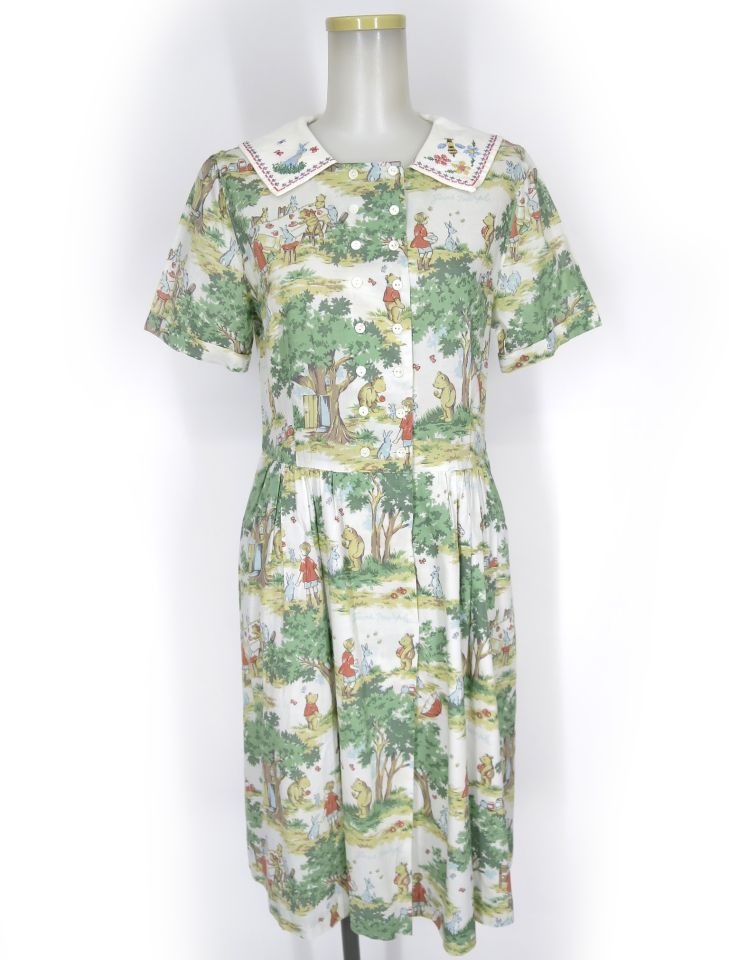 Jane Marple Winnie the poohのクロスステッチカラーワンピース