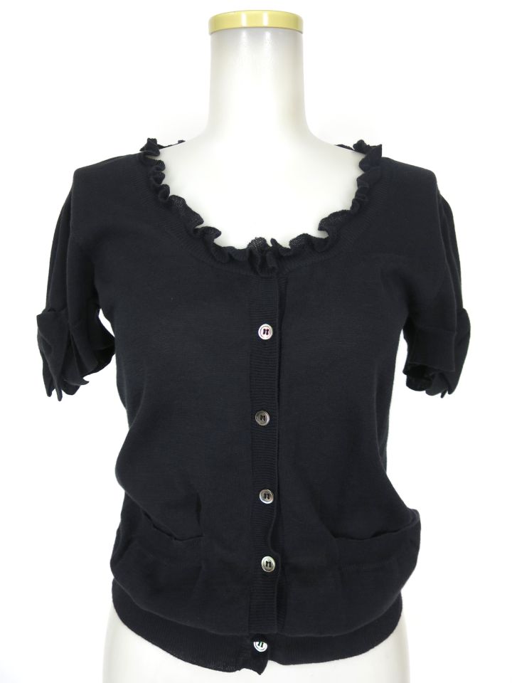 Jane Marple 袖リボン半袖カーディガン