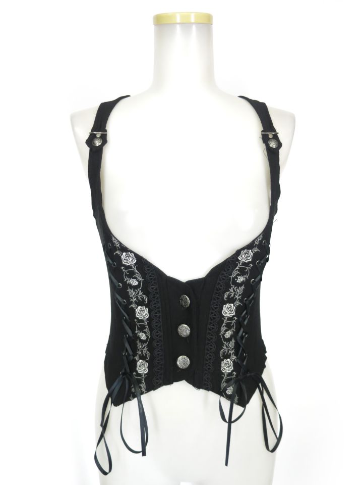 OZZ ONESTE ローズ刺繍コルセットベスト