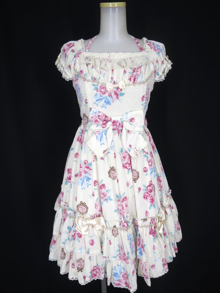 Angelic Pretty エターナルローズブーケミニ袖ジャンパースカート