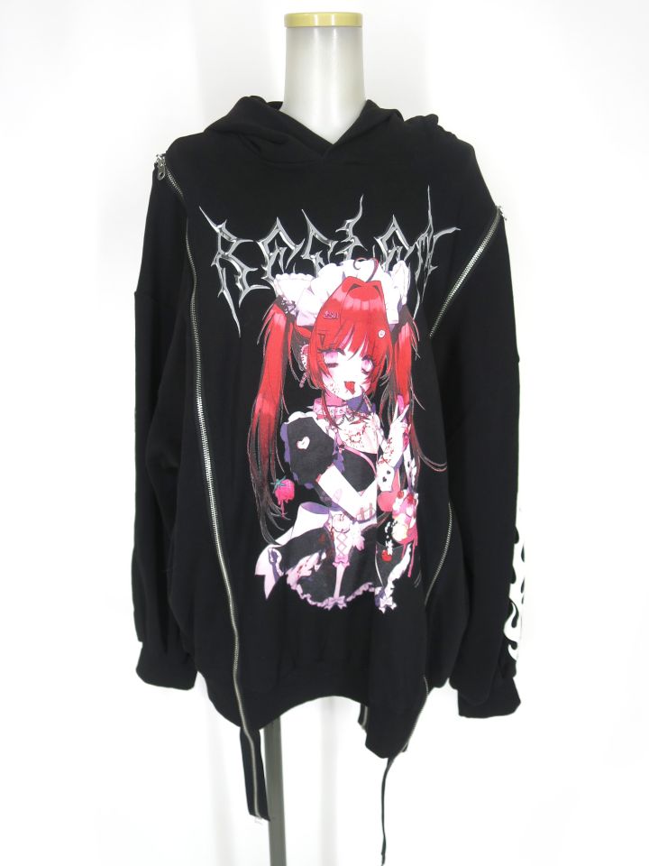 REFLEM × negi 赤髪少女ジップデザインパーカー