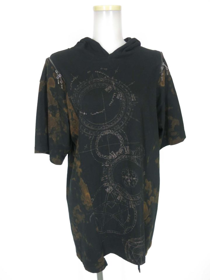 DESORO WORKS by KOZA CROSS タイダイ柄フード付き半袖カットソー