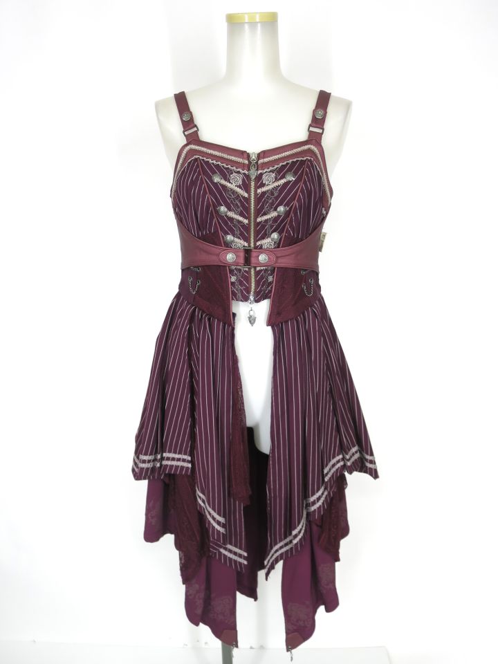 OZZ ANGELO ストライプ柄ベストスカート