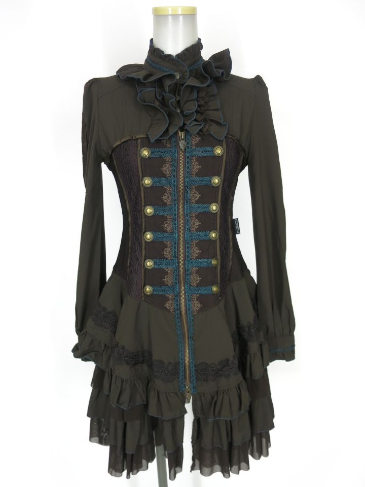 OZZ ONESTE ナポレオン風フロントジップワンピース