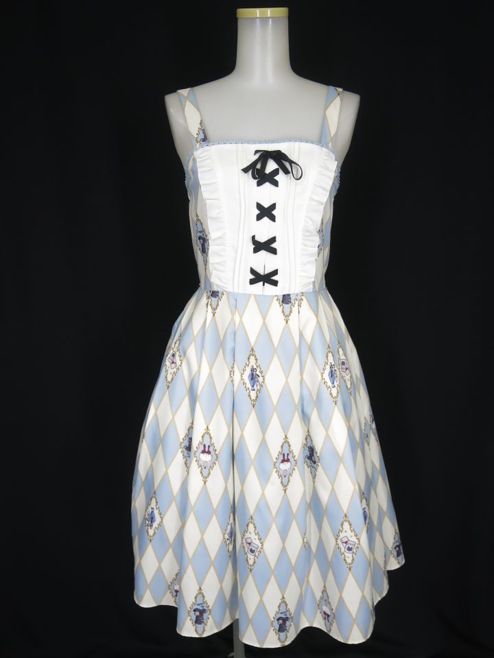 axes femme kawaii ダイヤ柄ジャンスカ