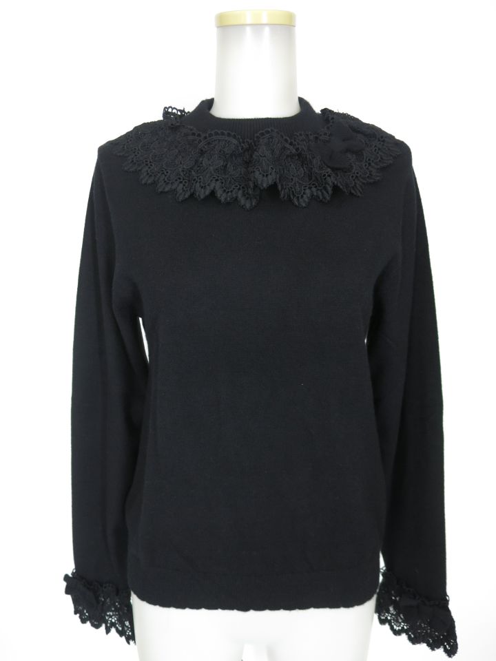 axes femme kawaii レーシーフリルニットプルオーバー