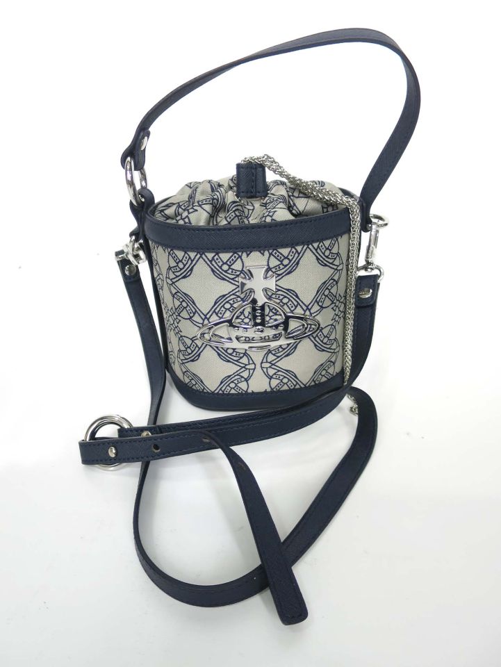 Vivienne Westwood オーブマニア ジャガード デイジー スモール ドローストリング バケットバッグ