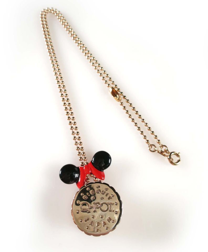 Q-pot. ビスケットサンドチャーム＋ミニーイヤーチャーム＋ネックレスチェーン セット(50cm) セット...