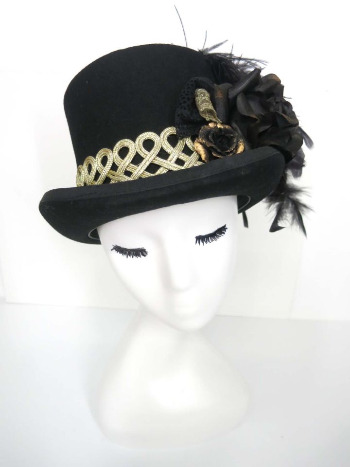 corgi-corgi ローズ＆リボン付きシルクハット