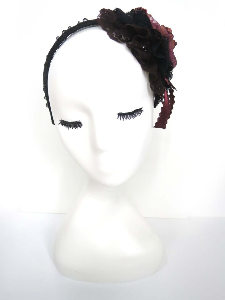 corgi-corgi ローズ＆レース付きカチューシャ